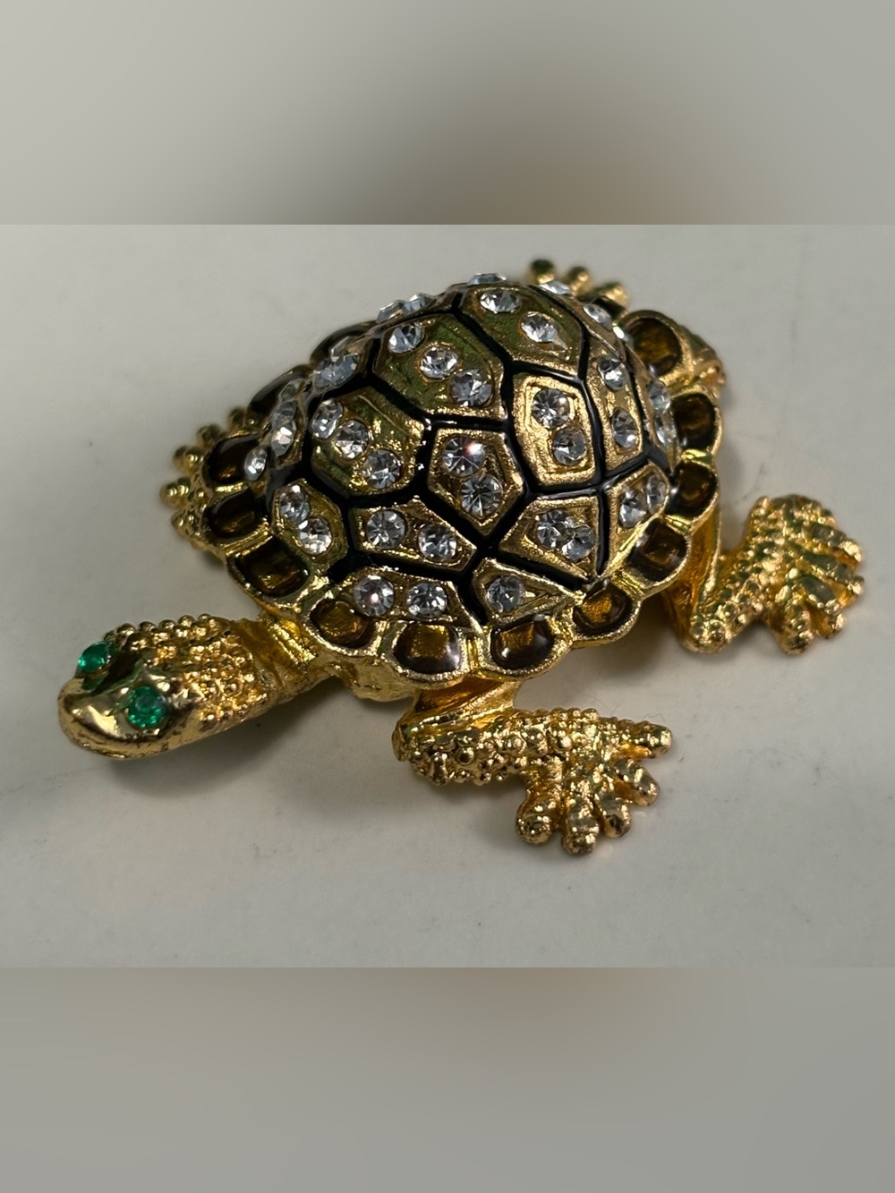 Gold Crystal Turtle Figurine Decorative Accent - Gold - Picture 3 of 7